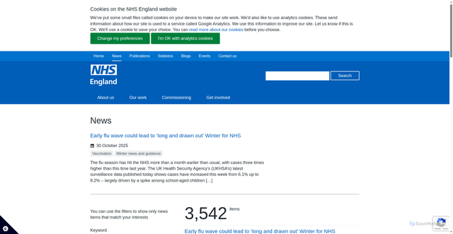 Security scan screenshot of https://www.england.nhs.uk/news/