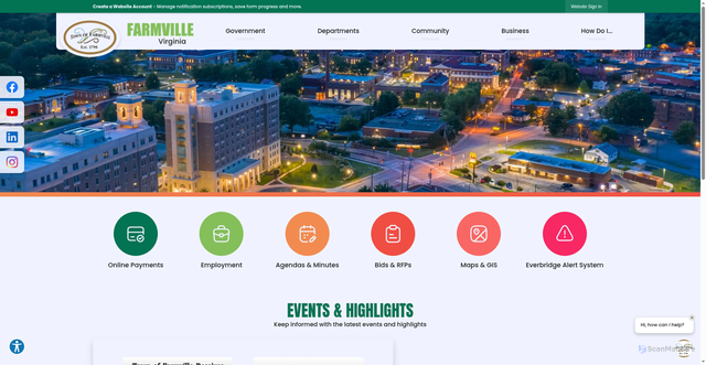 Security scan screenshot of https://farmvilleva.gov/
