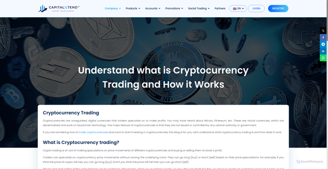 Security scan screenshot of https://capitalxtend.com/forex-academy/cryptocurrency/understand-what-is-cryptocurrency-trading-and-how-it-works