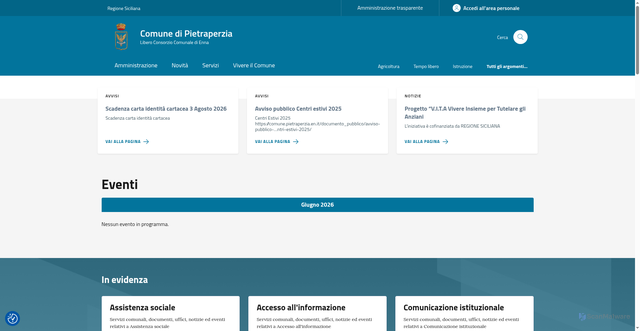 Security scan screenshot of https://www.comune.pietraperzia.en.it