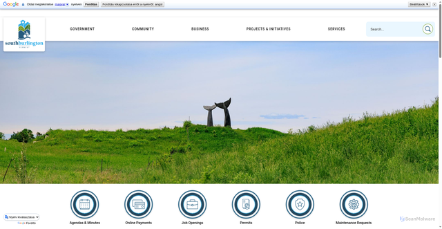 Security scan screenshot of https://www.southburlingtonvt.gov/