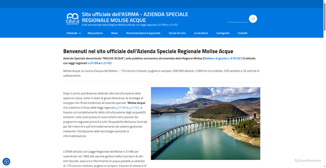Security scan screenshot of https://www.moliseacque.com/