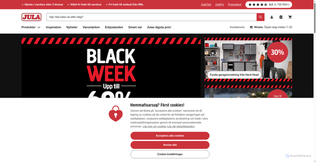 Security scan screenshot of https://assets.cdn.jula.com/