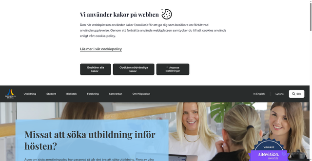 Security scan screenshot of https://www.hig.se/