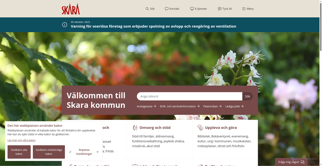 Security scan screenshot of https://www.skara.se/