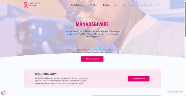 Security scan screenshot of https://linkprotect.cudasvc.com/url?a=https%3a%2f%2fbrostcancerforbundet.se%2fstod-oss%2fmanadsgivare%2f&c=E,1,M2FEMUOdXwcr3VyFOUh6T4CuFklXJqiLPpTlMwof9y-3MMG47BWbGzzuX-6rggUrk8S_r_aCMsvbpE5nwurUBo21hbaXi7RBRgiiztLuB3O6B3g8RA,,&typo=1