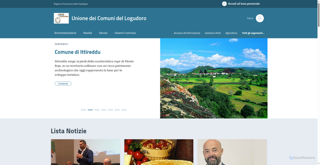 Security scan screenshot of https://www.unionecomunilogudoro.ss.it