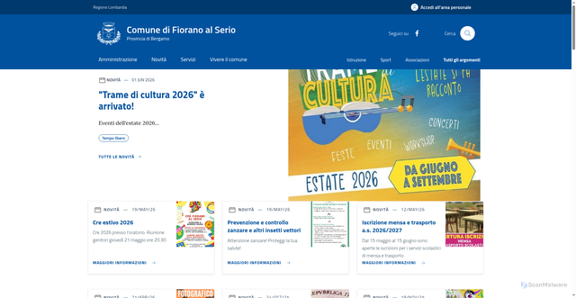 Security scan screenshot of https://www.comune.fioranoalserio.bg.it