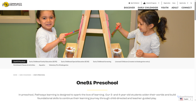 Security scan screenshot of https://communityed.isd191.org/early-childhood/preschool
