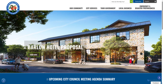 Security scan screenshot of https://www.cityofsebastopol.gov/
