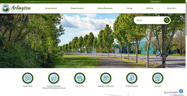 Security scan screenshot of https://www.arlingtonwa.gov/