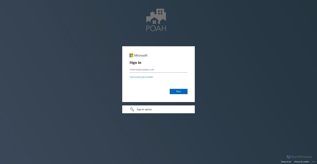 Security scan screenshot of https://poah-my.sharepoint.com