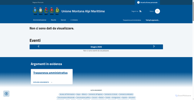 Security scan screenshot of https://www.unionealpimarittime.it