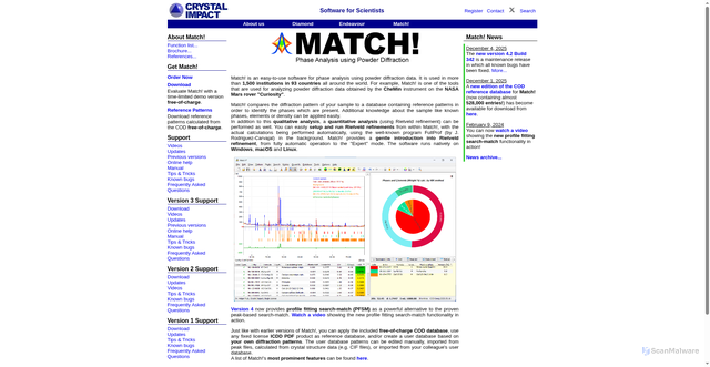Security scan screenshot of https://www.crystalimpact.com/match/