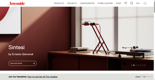 Security scan screenshot of https://www.artemide.com