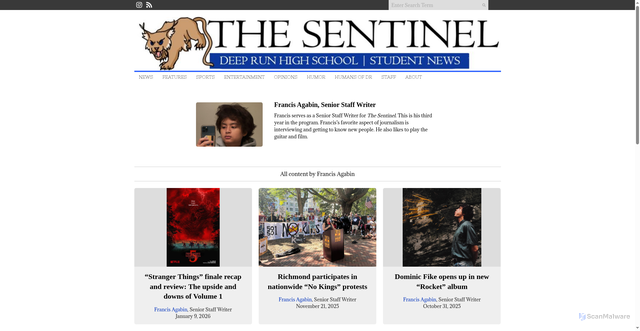 Security scan screenshot of https://deeprunsentinelonline.org/staff_name/francis-agabin/