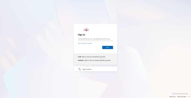 Security scan screenshot of https://millville.jamfcloud.com
