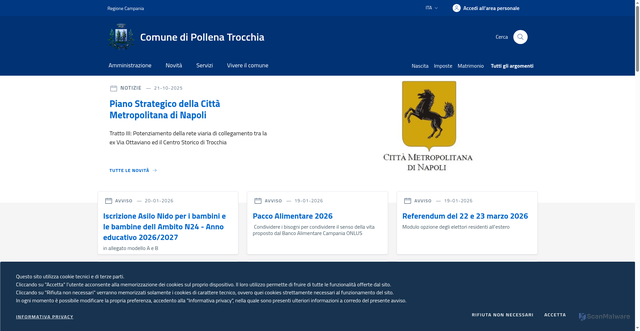 Security scan screenshot of https://www.comune.pollenatrocchia.na.it/
