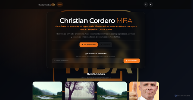 Security scan screenshot of https://christiancordero.mba