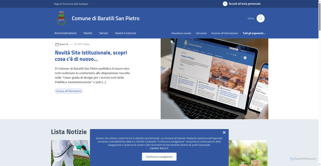 Security scan screenshot of https://comune.baratilisanpietro.or.it/
