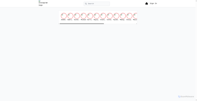 Security scan screenshot of https://instagram-2-blond.vercel.app/