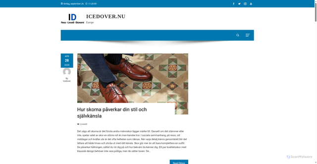 Security scan screenshot of https://icedover.nu