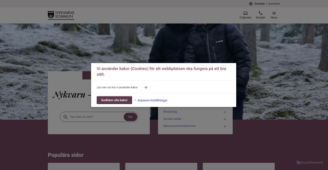 Security scan screenshot of https://www.nykvarn.se/