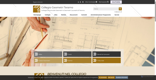 Security scan screenshot of https://www.collegiogeometriteramo.it