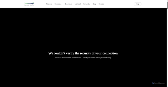 Security scan screenshot of https://panamapacifico.com