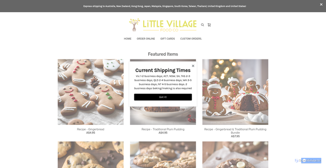 Security scan screenshot of https://littlevillagefood.square.site/