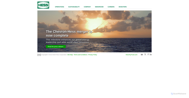 Security scan screenshot of https://www.hess.com/