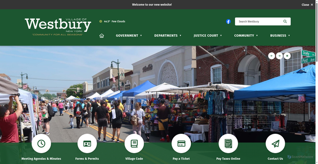 Security scan screenshot of https://villageofwestbury.gov/