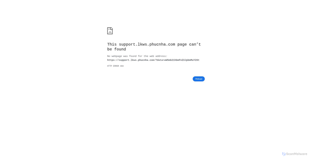 Security scan screenshot of https://support.lkws.phucnha.com/?data=aW5mb21hbmFnZXJpbmMuY29t