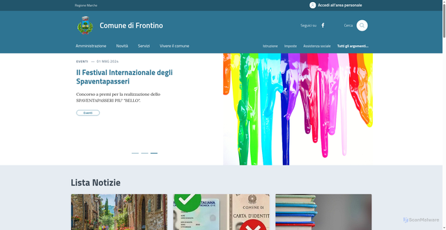 Security scan screenshot of https://comune.frontino.pu.it/