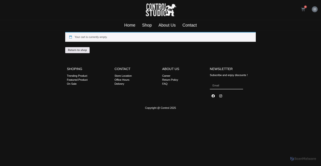 Security scan screenshot of https://control-studio.shop/checkout/