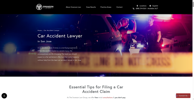 Security scan screenshot of https://www.theswansonlawgroup.com/car-accident-lawyer/