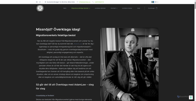 Security scan screenshot of https://avslagbeslut.se
