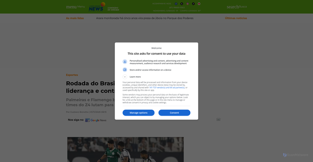 Security scan screenshot of https://www.campograndenews.com.br/esportes/rodada-do-brasileirao-tem-duelos-pela-lideranca-e-contra-rebaixamento