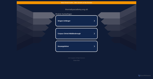 Security scan screenshot of http://www.thornabyacademy.org.uk/