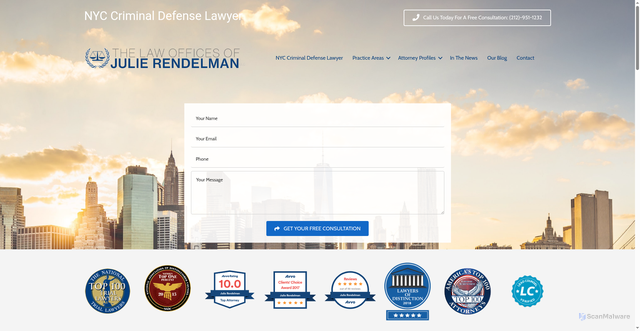 Security scan screenshot of https://rendelmanlaw.com/