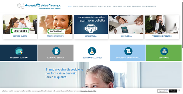 Security scan screenshot of https://www.acquedottopiana.it/