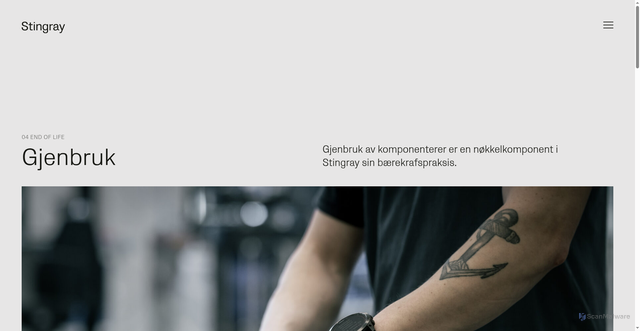 Security scan screenshot of https://sustainability.istingray.no/end-of-life/gjenbruk/