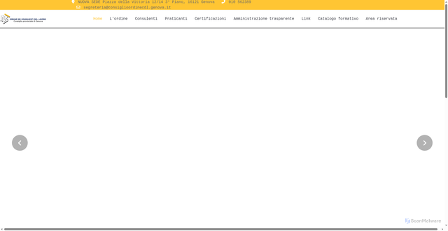 Security scan screenshot of https://www.ordcdl-genova.com/
