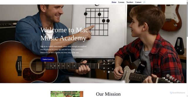 Security scan screenshot of http://macmusicacademy.com/