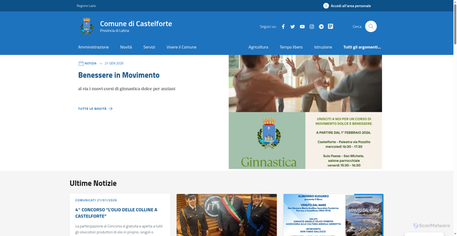 Security scan screenshot of https://www.comune.castelforte.lt.it/