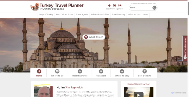 Security scan screenshot of https://turkeytravelplanner.com/