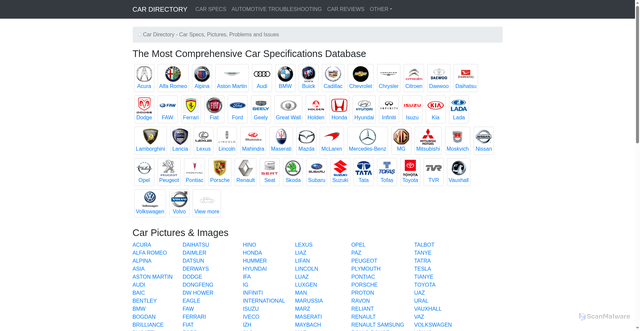 Security scan screenshot of https://cars-directory.net