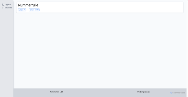 Security scan screenshot of https://nummerrulle.se