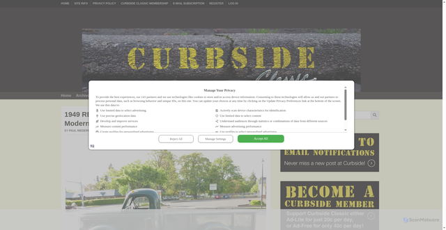 Security scan screenshot of https://www.curbsideclassic.com/curbside-classics-american/1949-reo-speedwagon-pickup-truck-who-says-only-modern-pickups-are-tall/