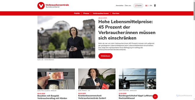 Security scan screenshot of https://www.vzbv.de/